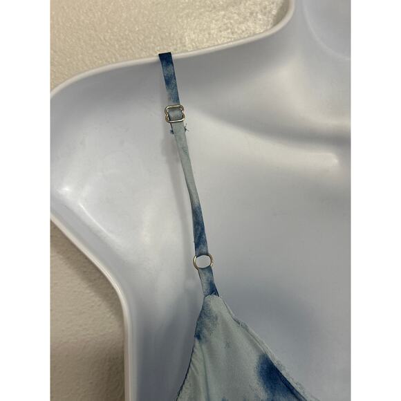 JOA Y2K Cowl Neck Satin Tank Tunic S Powder Blue Girly Casual City Street Style - Picture 5 of 9